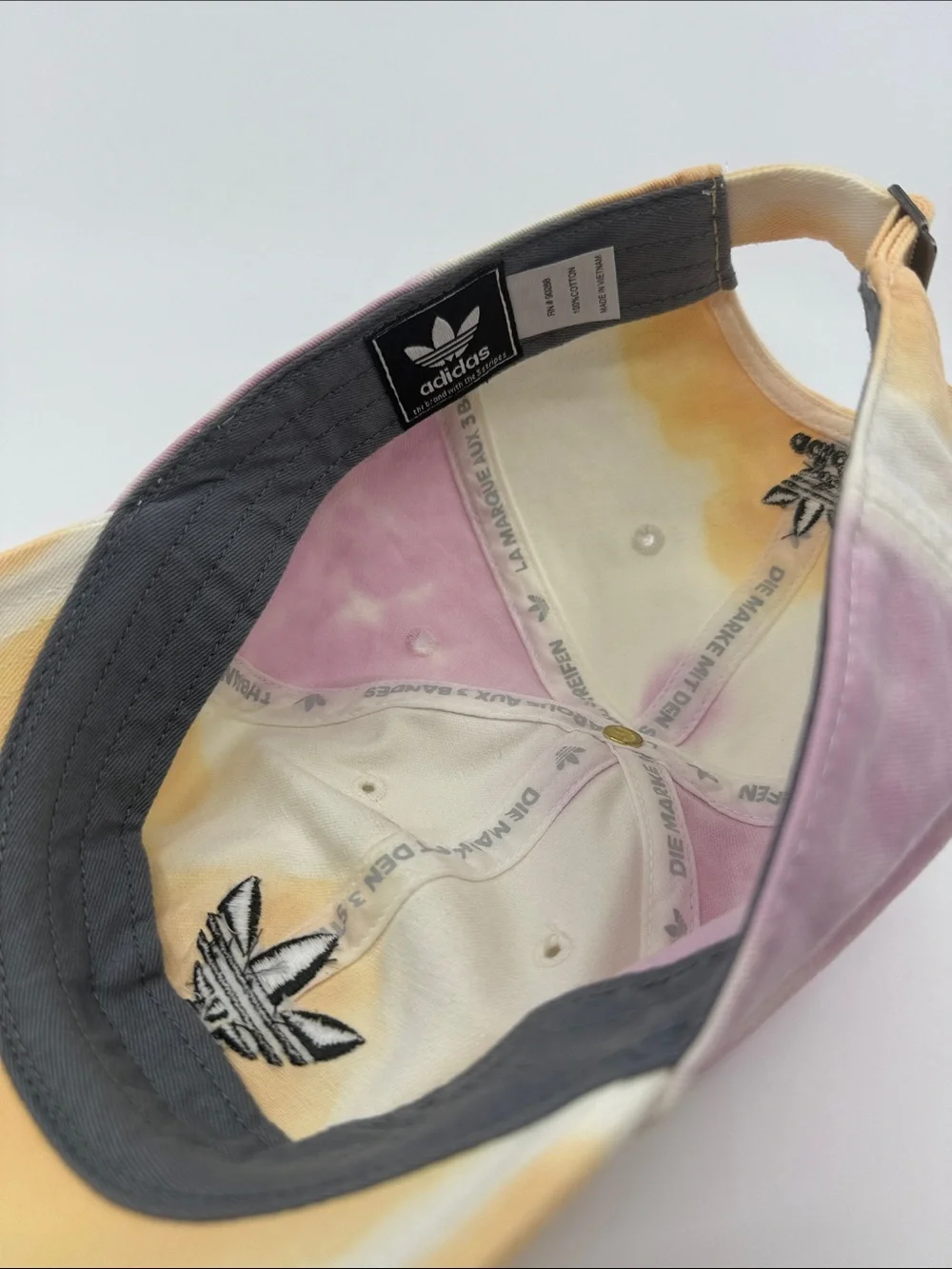Adidas Women Pastel Tie-Dye Cap in Yellow, Pink & Cream